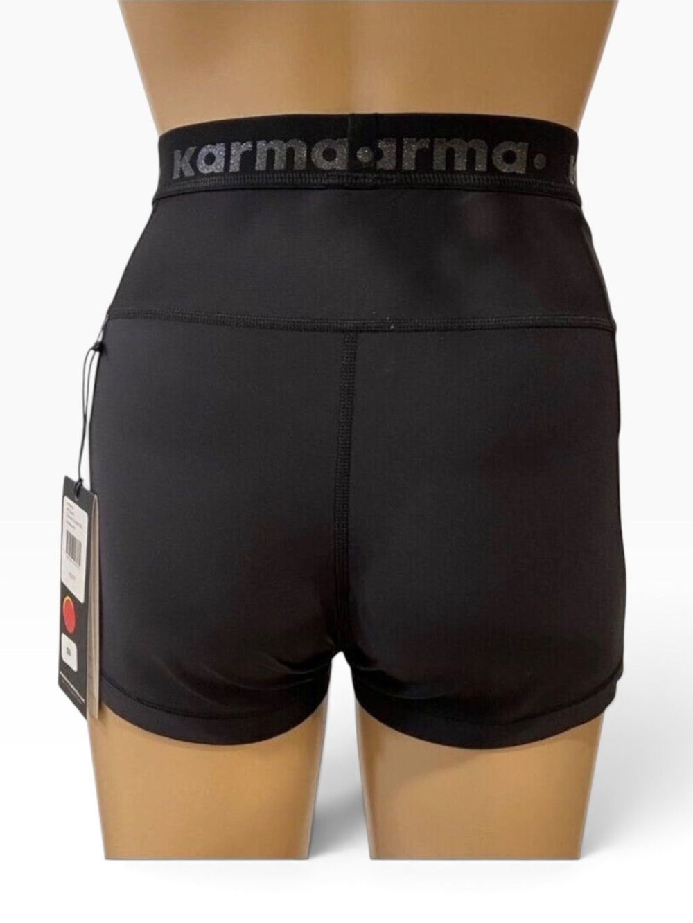 Karma Athletics Womens Ali Black High-Waist Fitness Shorts XS